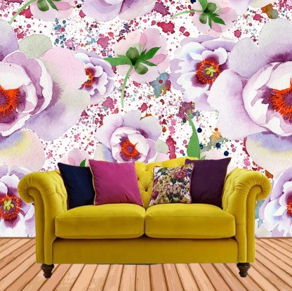 Buy Online Floral themed PVC Wallpaper for Home decor  Khirkiin